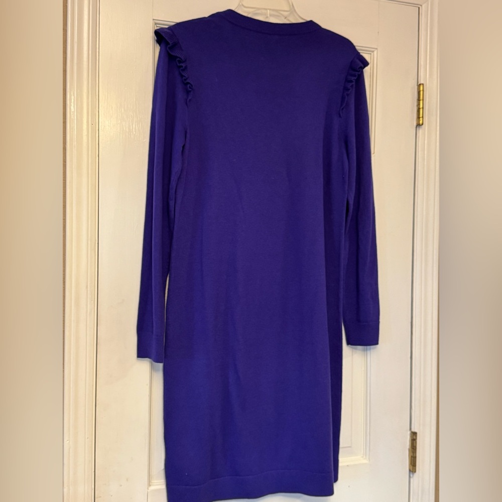 J. Crew Women's Midi Dress in Vibrant Purple - Picture 3 of 7